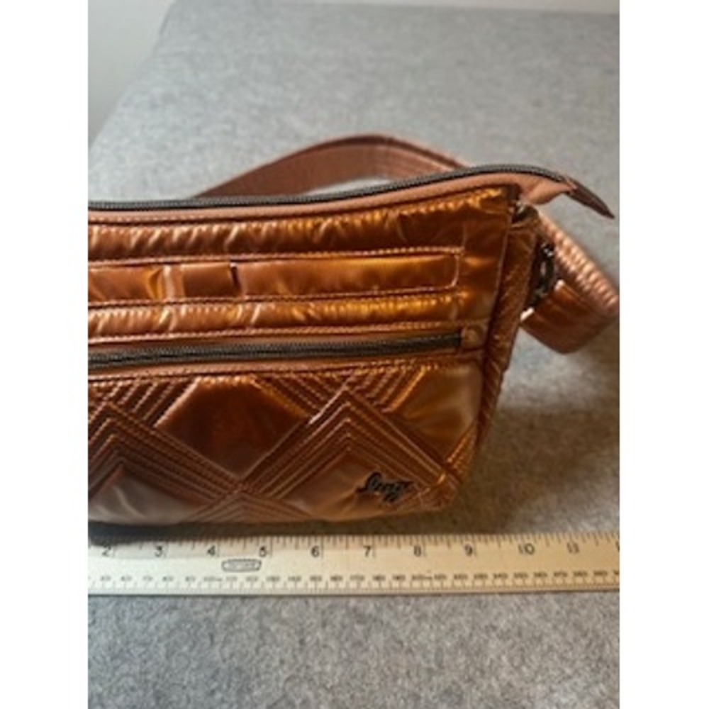 Lug Dash Crossbody Bag Metallic Copper Quilted Chevron Puffer Shoulder Bag NWT - Picture 3 of 9